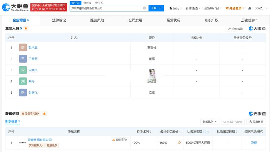 【荣耀在深圳成立商业公司,注册资本5000万】科技边角